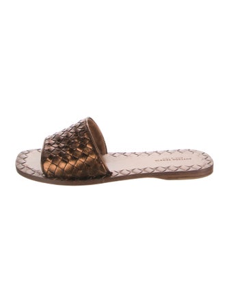 Bottega Veneta Intrecciato Weave Leather Slides
