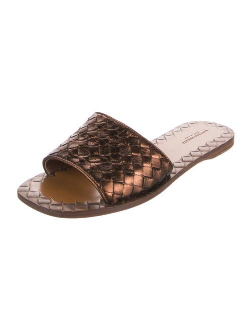 Bottega Veneta Intrecciato Weave Leather Slides
