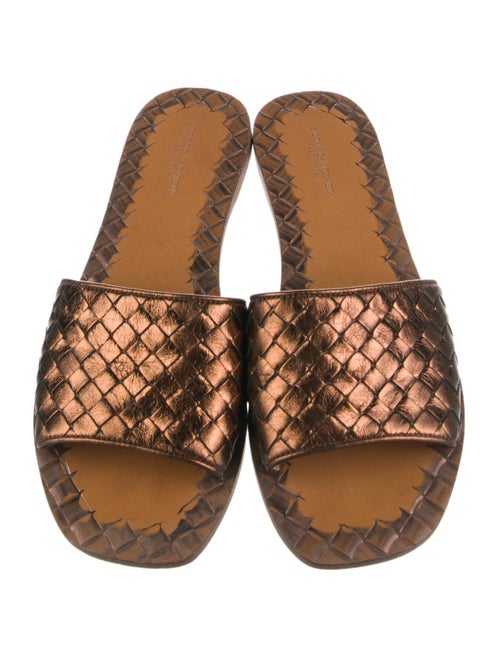 Bottega Veneta Intrecciato Weave Leather Slides