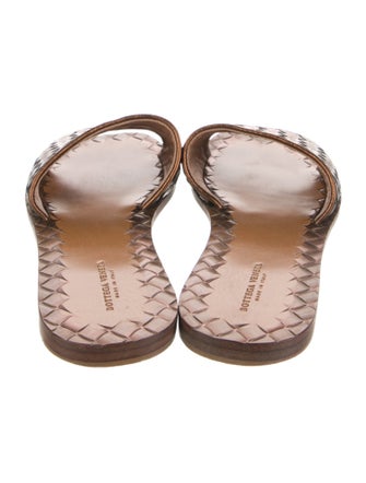 Bottega Veneta Intrecciato Weave Leather Slides