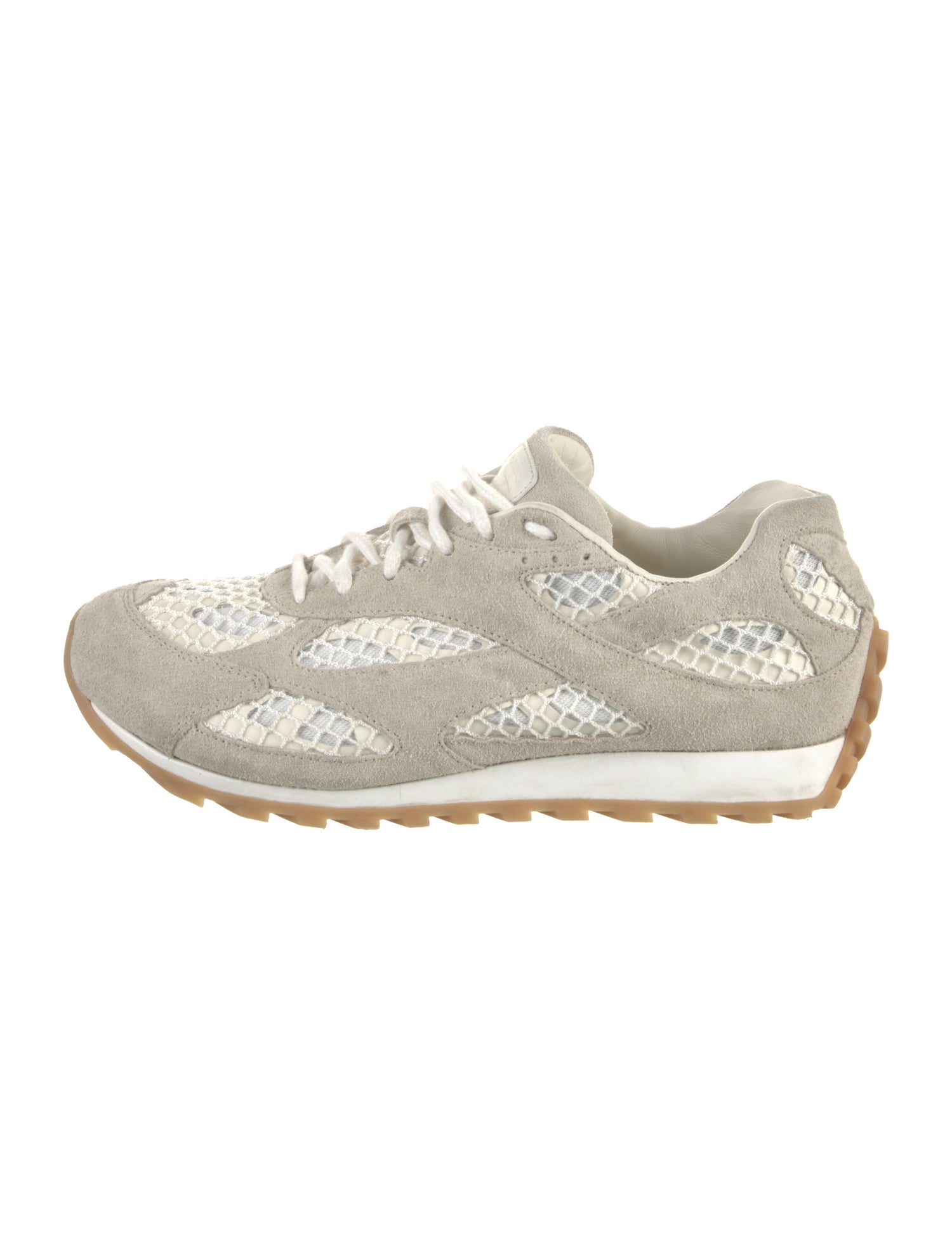 Bottega Veneta Suede Colorblock Pattern Sneakers