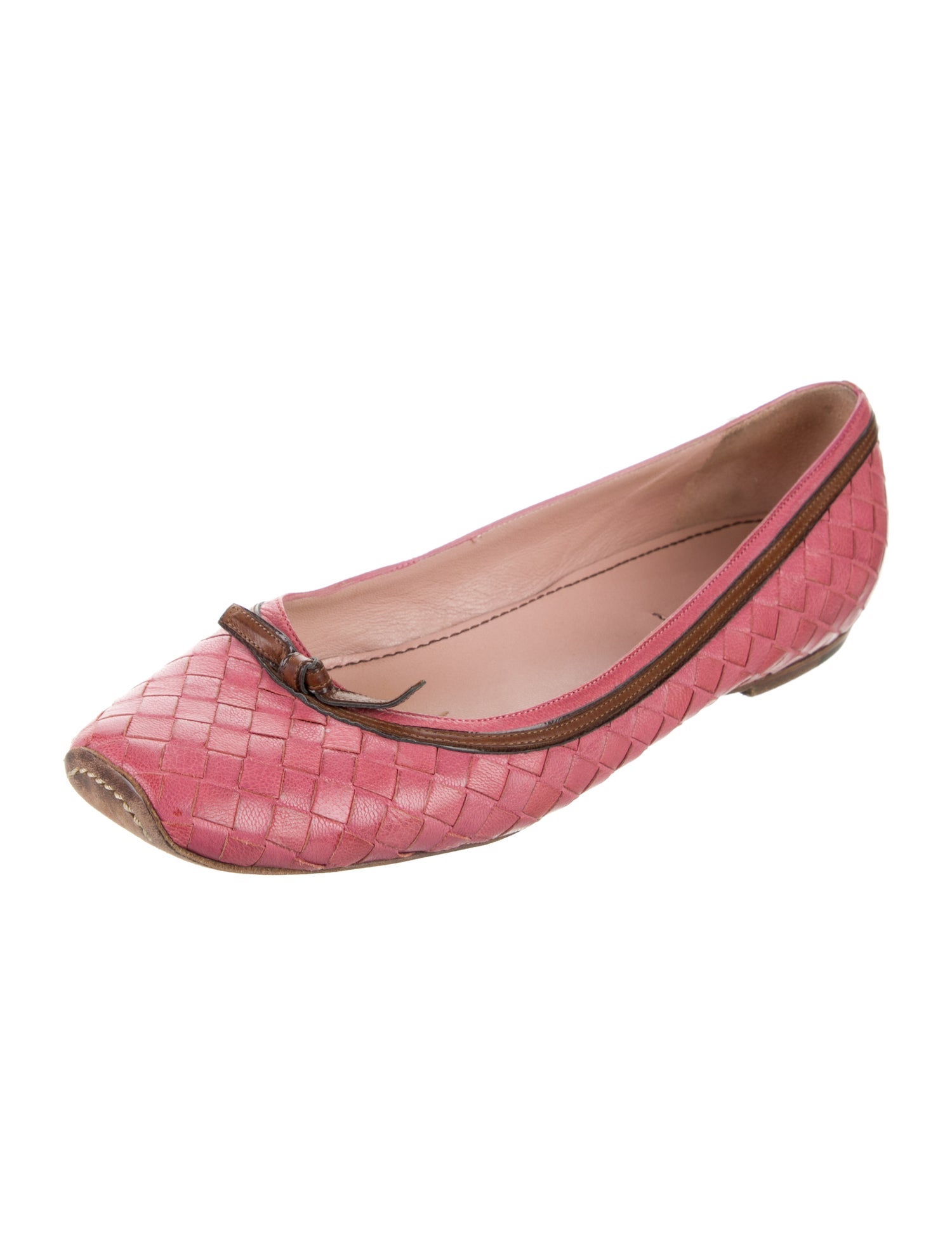 Bottega Veneta Intrecciato Weave Leather Ballet Flats