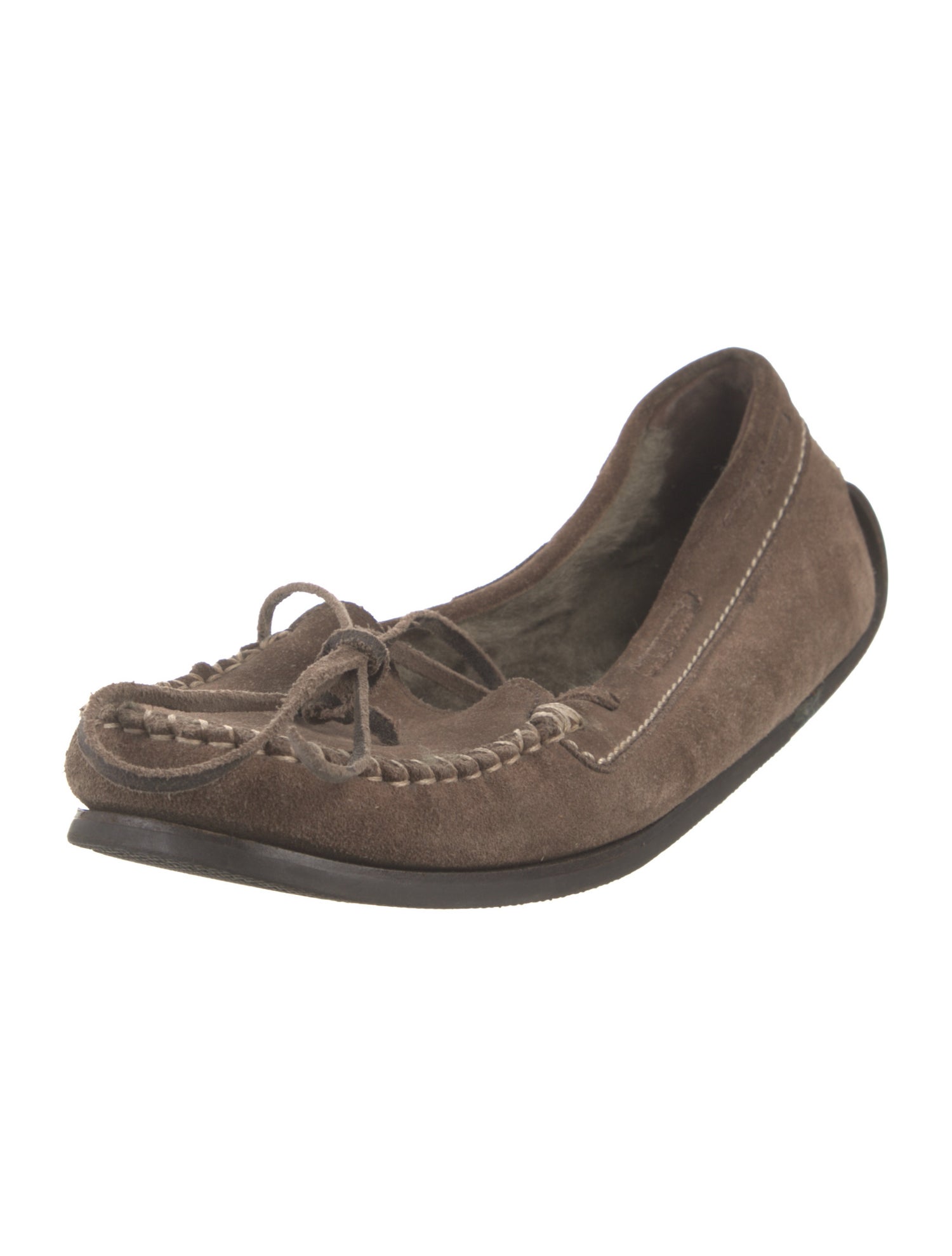 Bottega Veneta Suede Whipstitch Trim Loafers