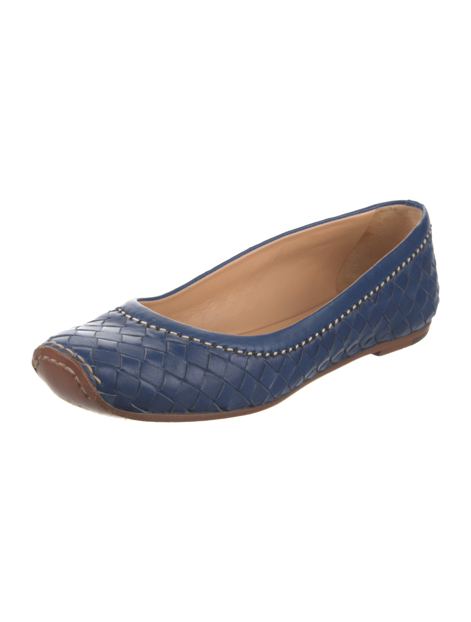 Bottega Veneta Intrecciato Weave Leather Ballet Flats