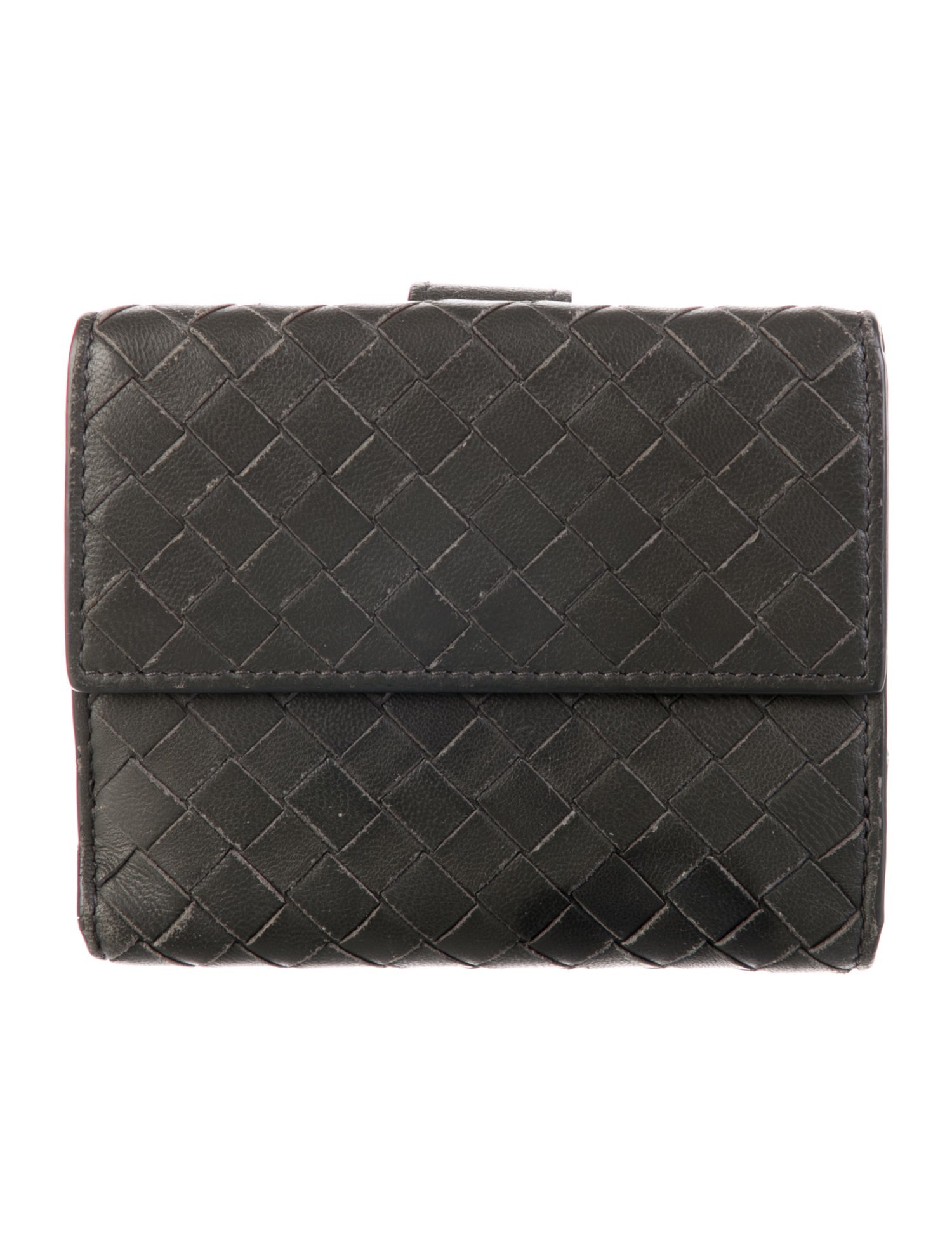 Bottega Veneta Intrecciato Weave Leather French Purse