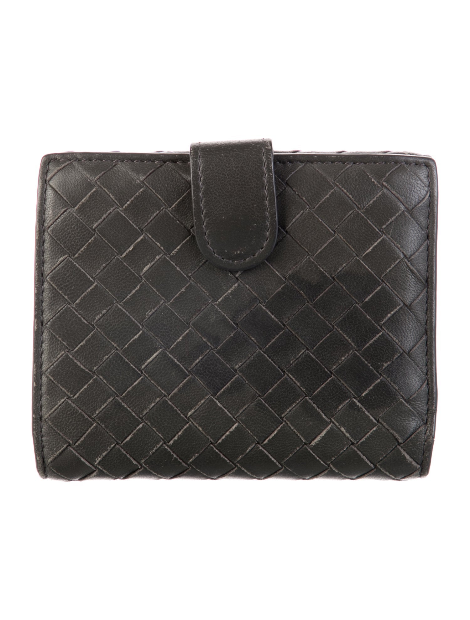 Bottega Veneta Intrecciato Weave Leather French Purse