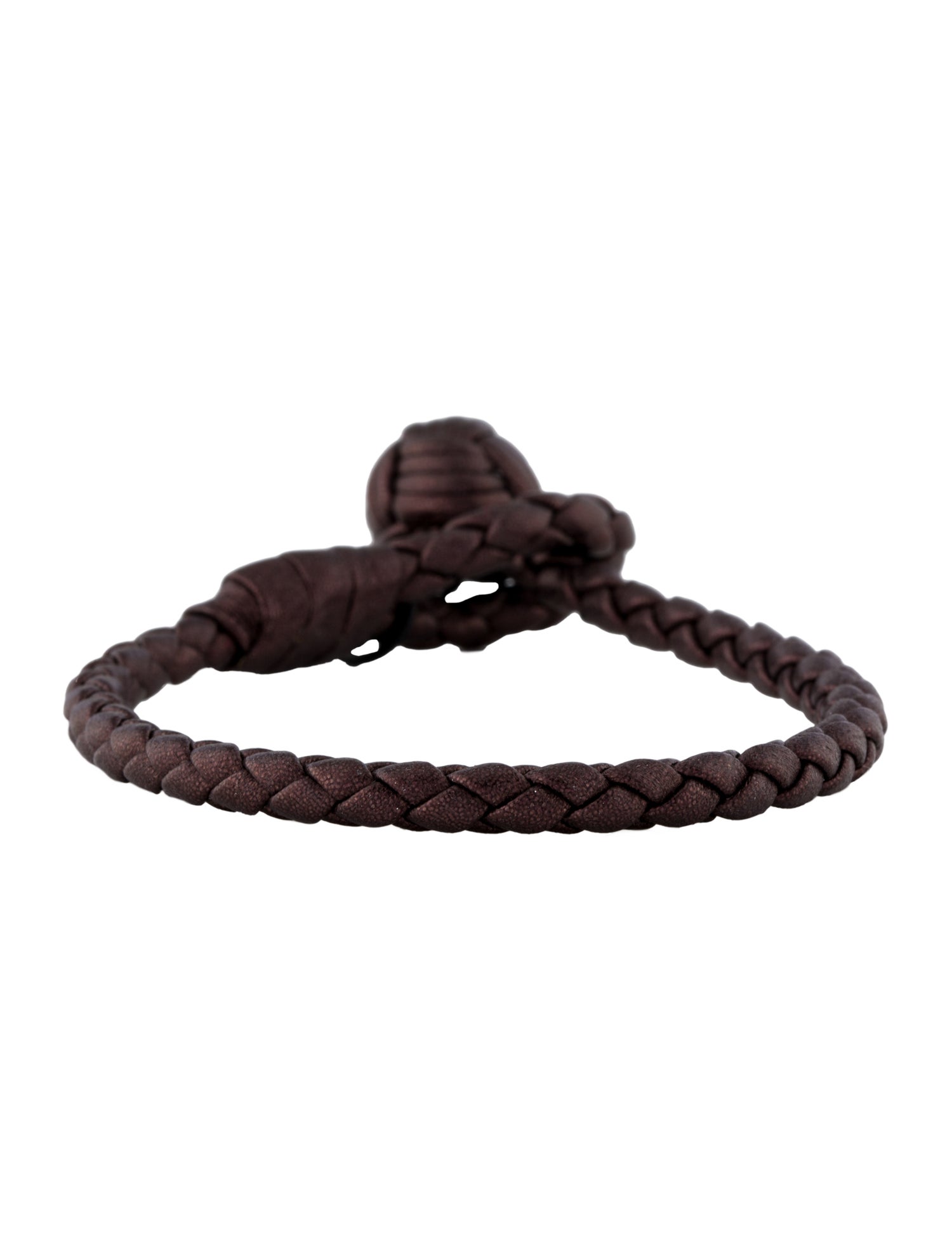 Bottega Veneta Leather Intrecciato Knot Bracelet