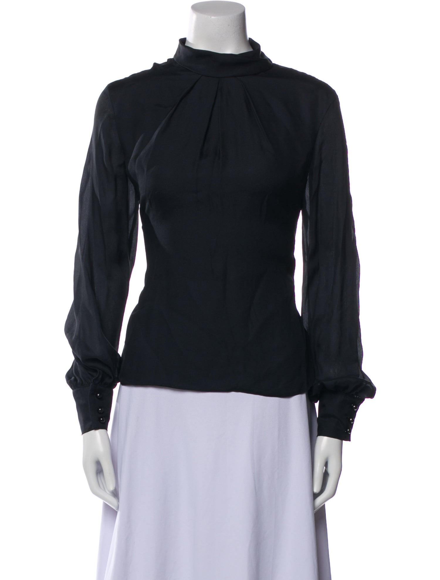 Bottega Veneta Silk Mock Neck Top