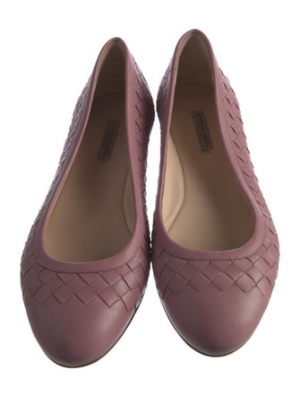 Bottega Veneta Intrecciato Weave Leather Ballet Flats