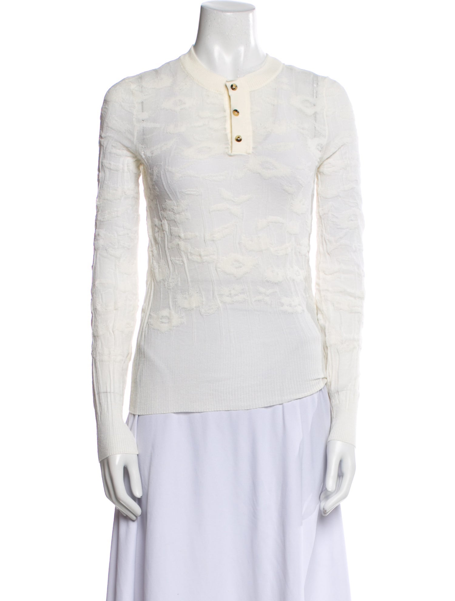 Bottega Veneta Crew Neck Long Sleeve Top