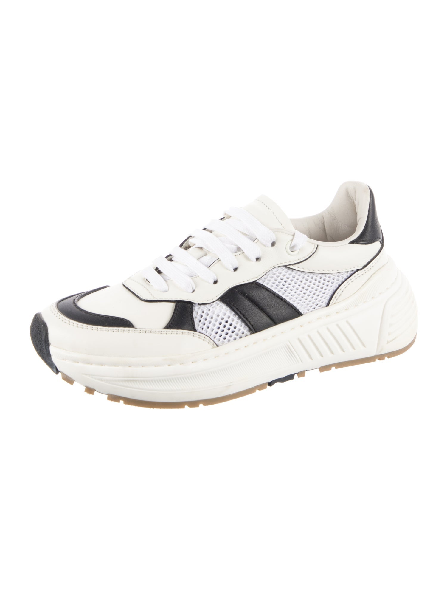Bottega Veneta Leather Mesh Accents Sneakers