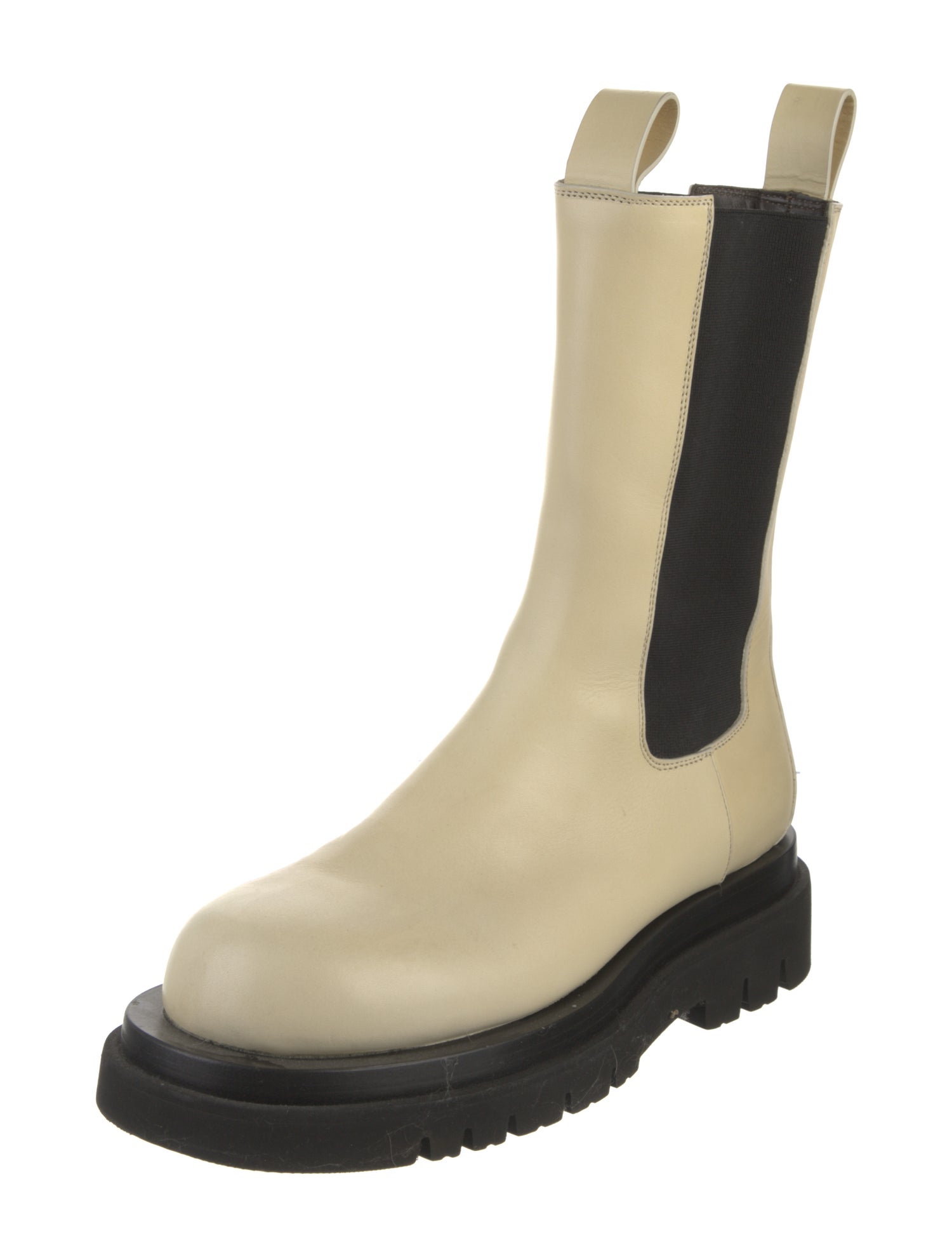 Bottega Veneta Leather Colorblock Pattern Chelsea Boots