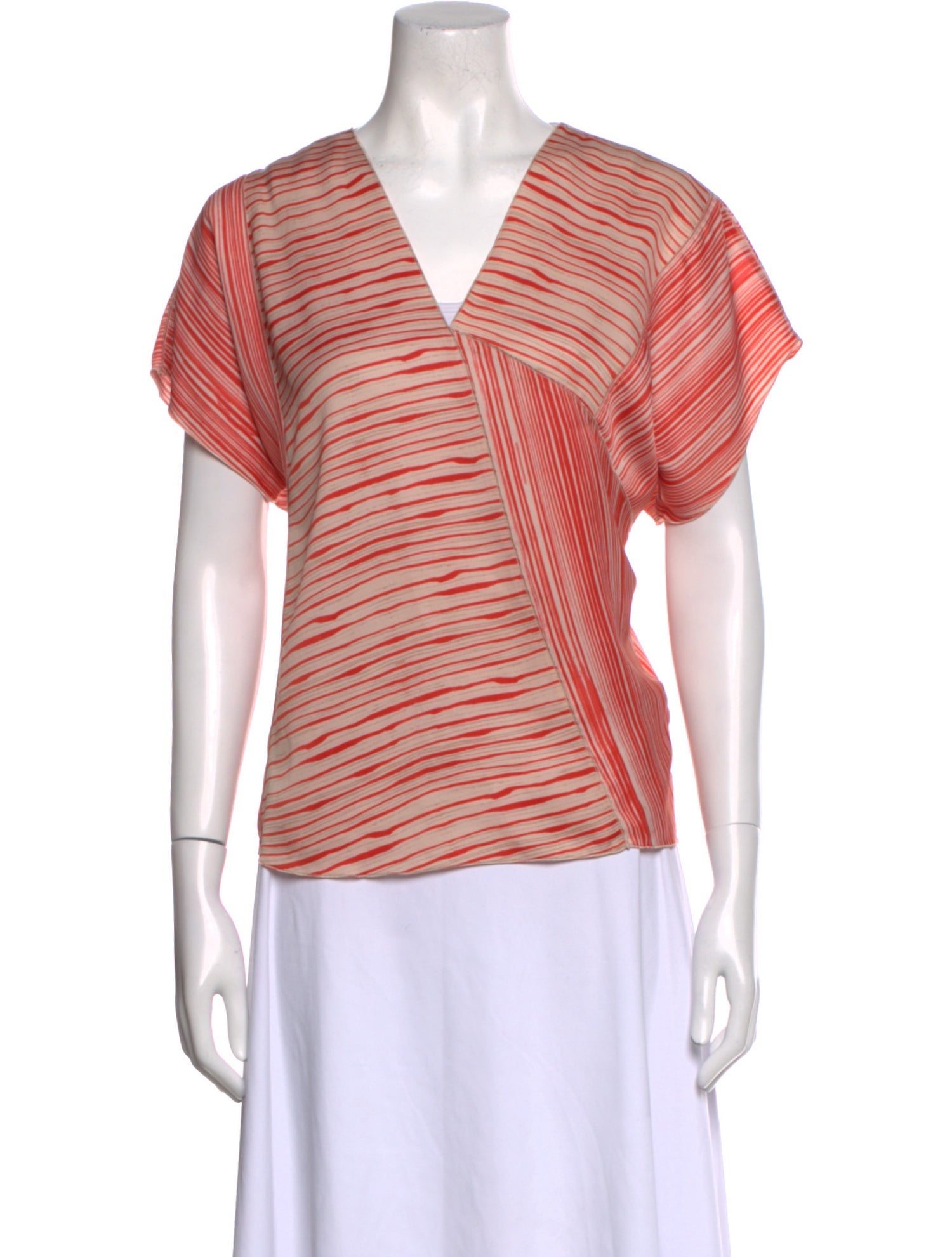 Bottega Veneta Striped V-Neck T-Shirt