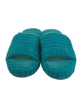 Bottega Veneta Terry Cloth Colorblock Pattern Slides