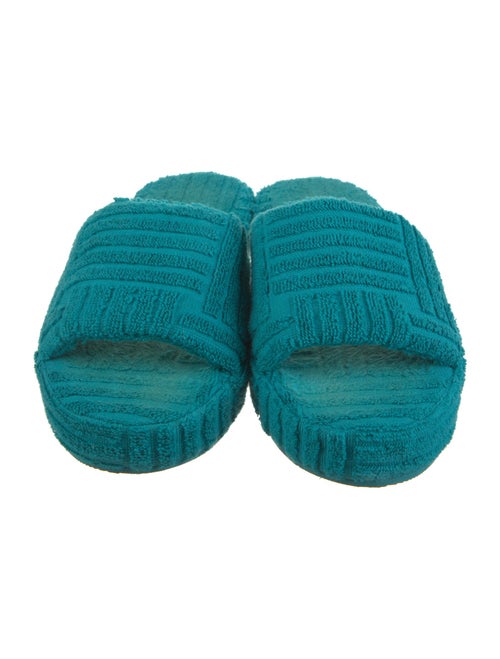 Bottega Veneta Terry Cloth Colorblock Pattern Slides