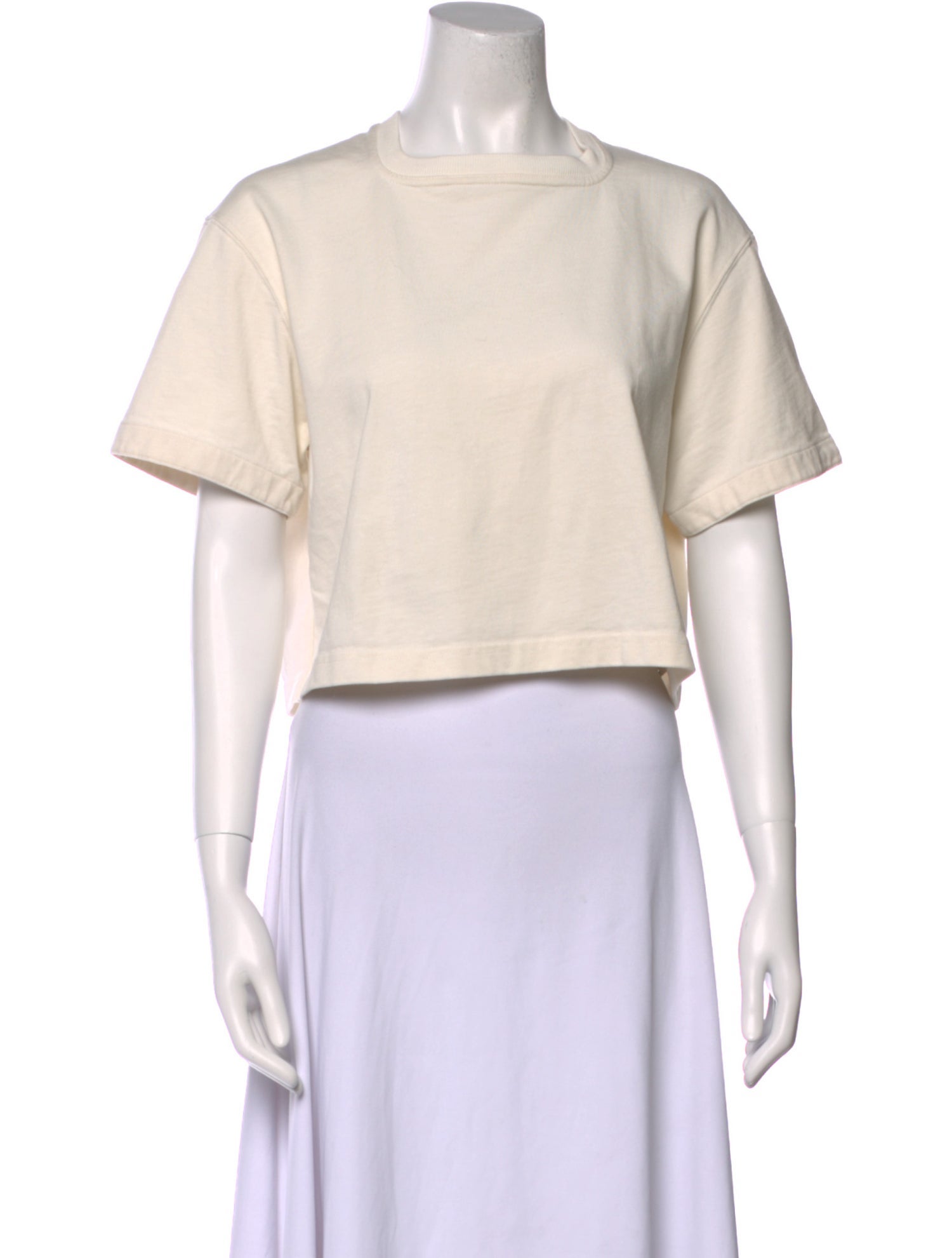 Bottega Veneta Scoop Neck Short Sleeve Crop Top