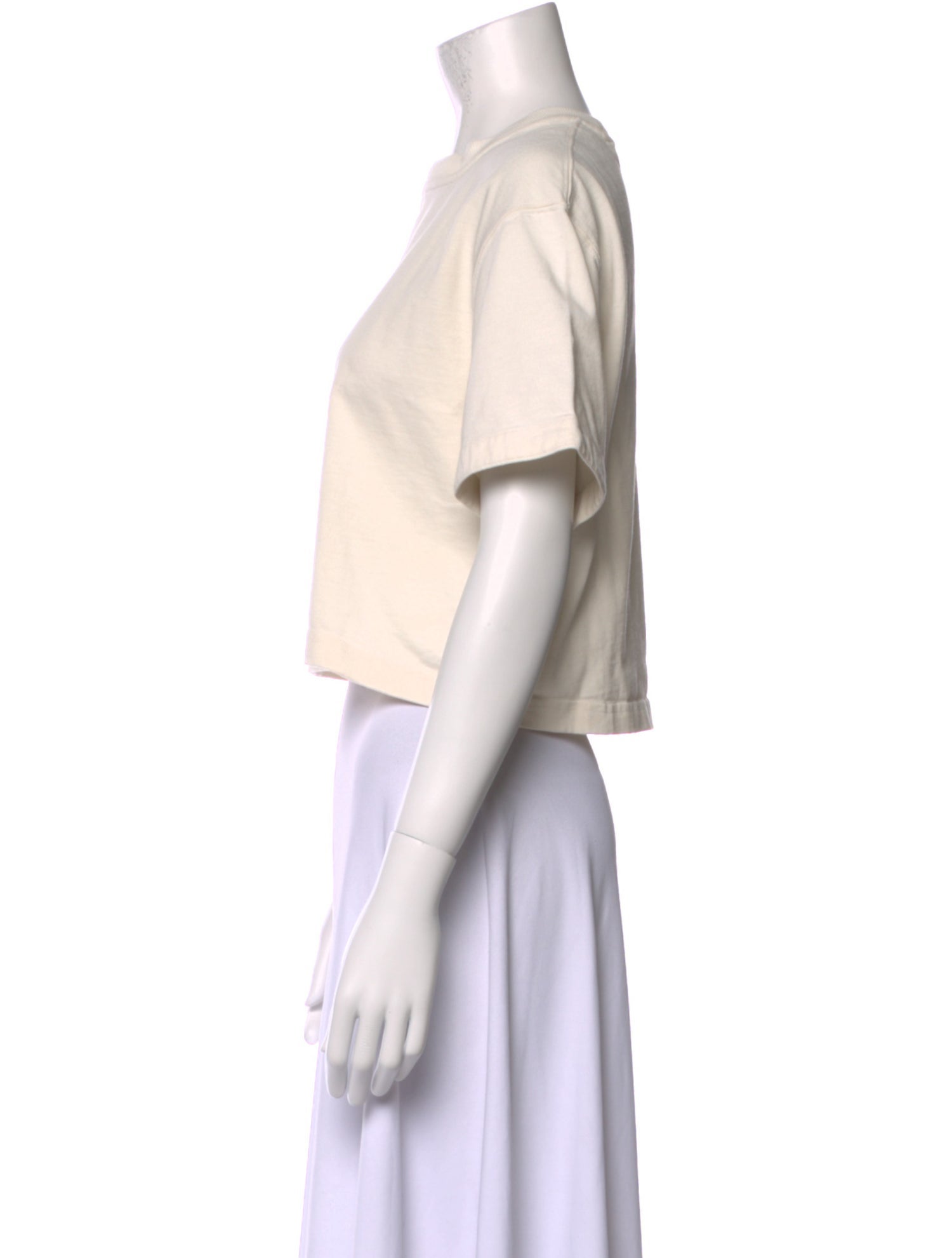 Bottega Veneta Scoop Neck Short Sleeve Crop Top