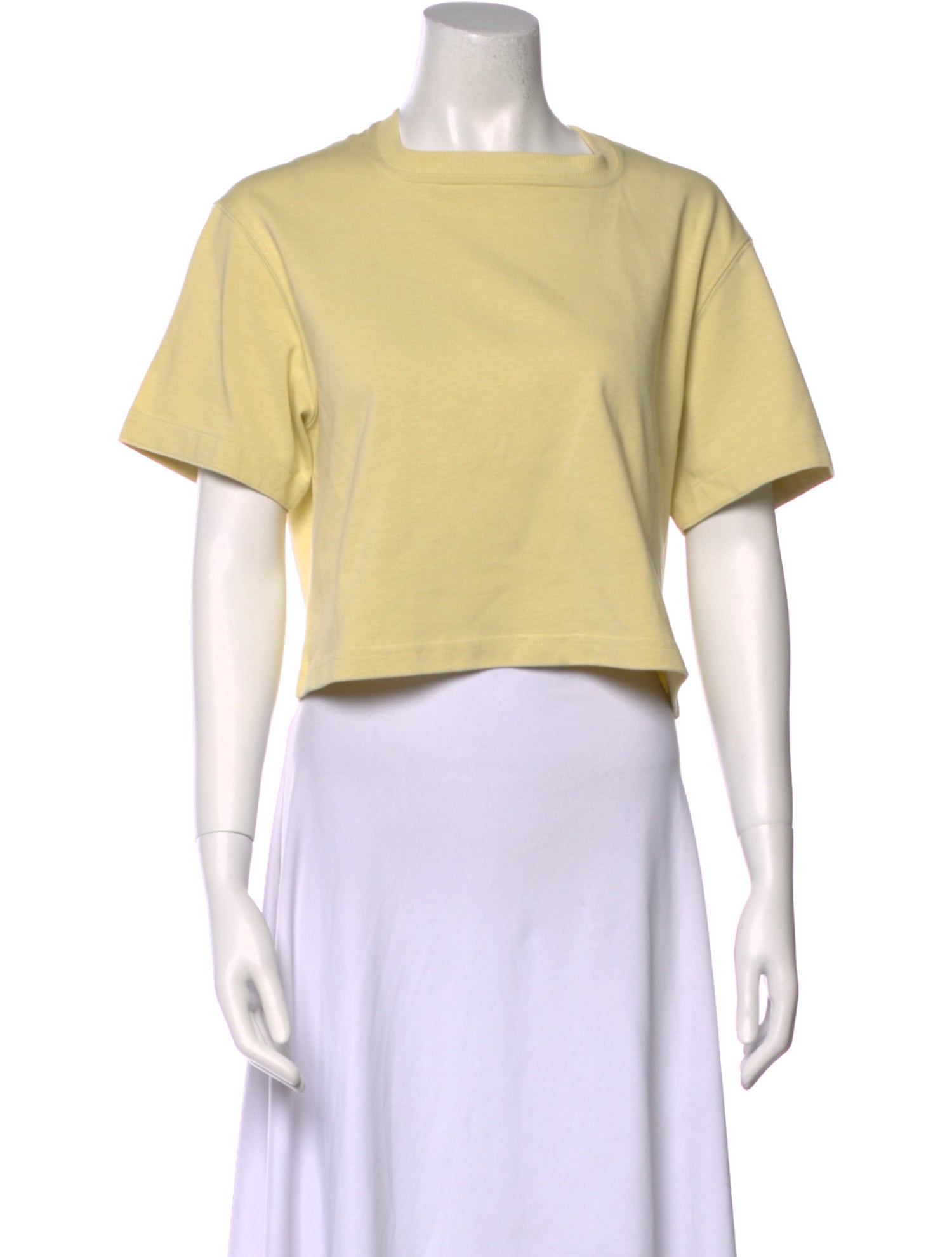Bottega Veneta Scoop Neck Short Sleeve Crop Top