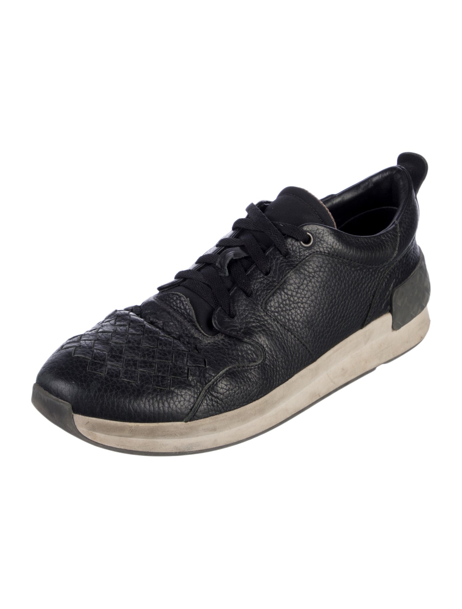 Bottega Veneta Intrecciato Weave Leather Sneakers