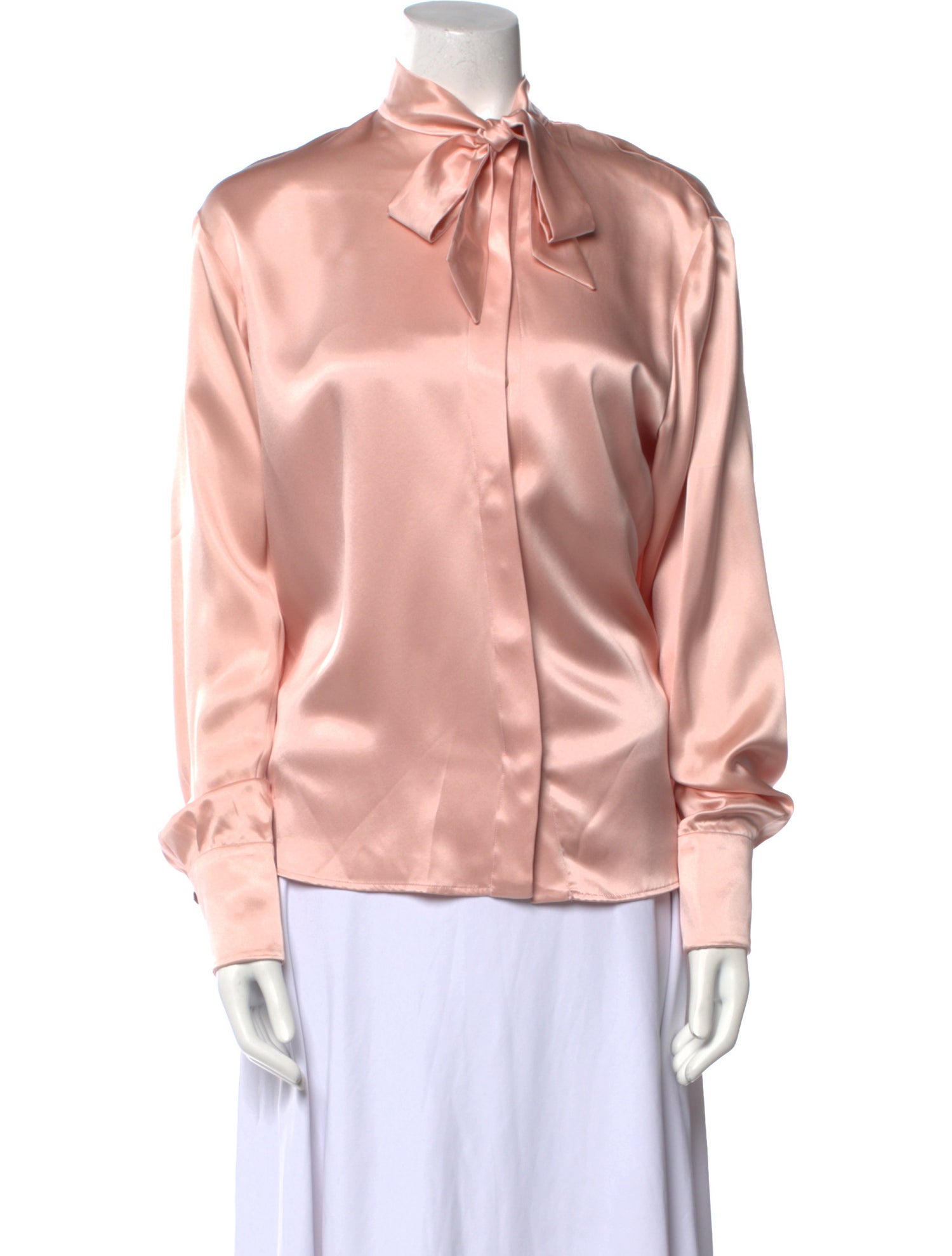 Bottega Veneta Silk Mock Neck Button-Up Top