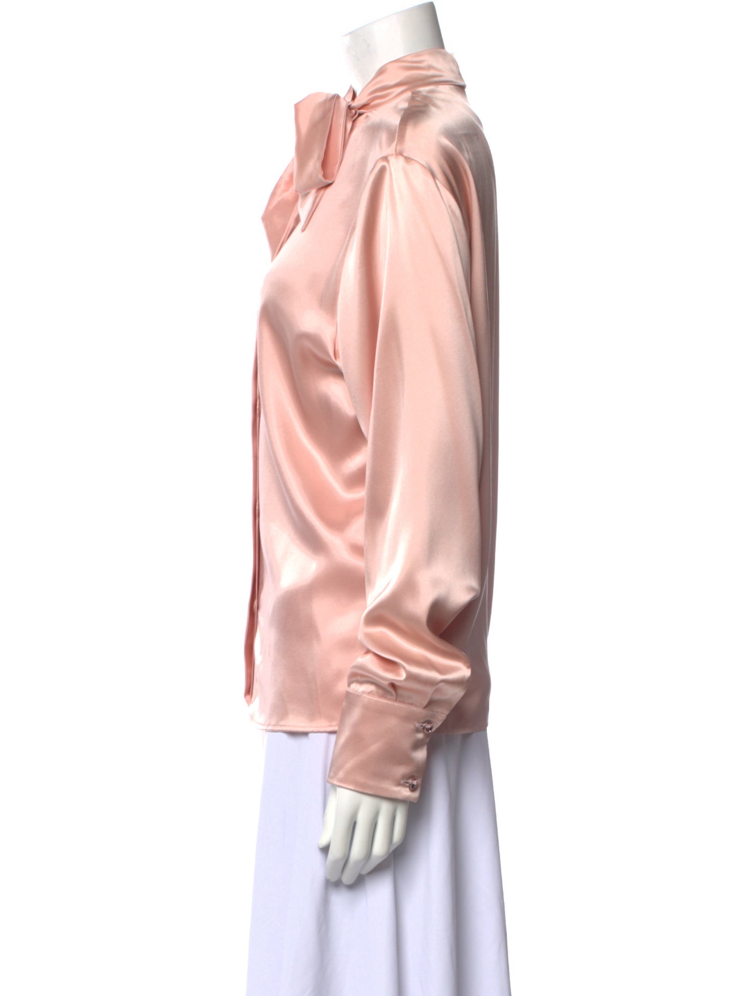 Bottega Veneta Silk Mock Neck Button-Up Top