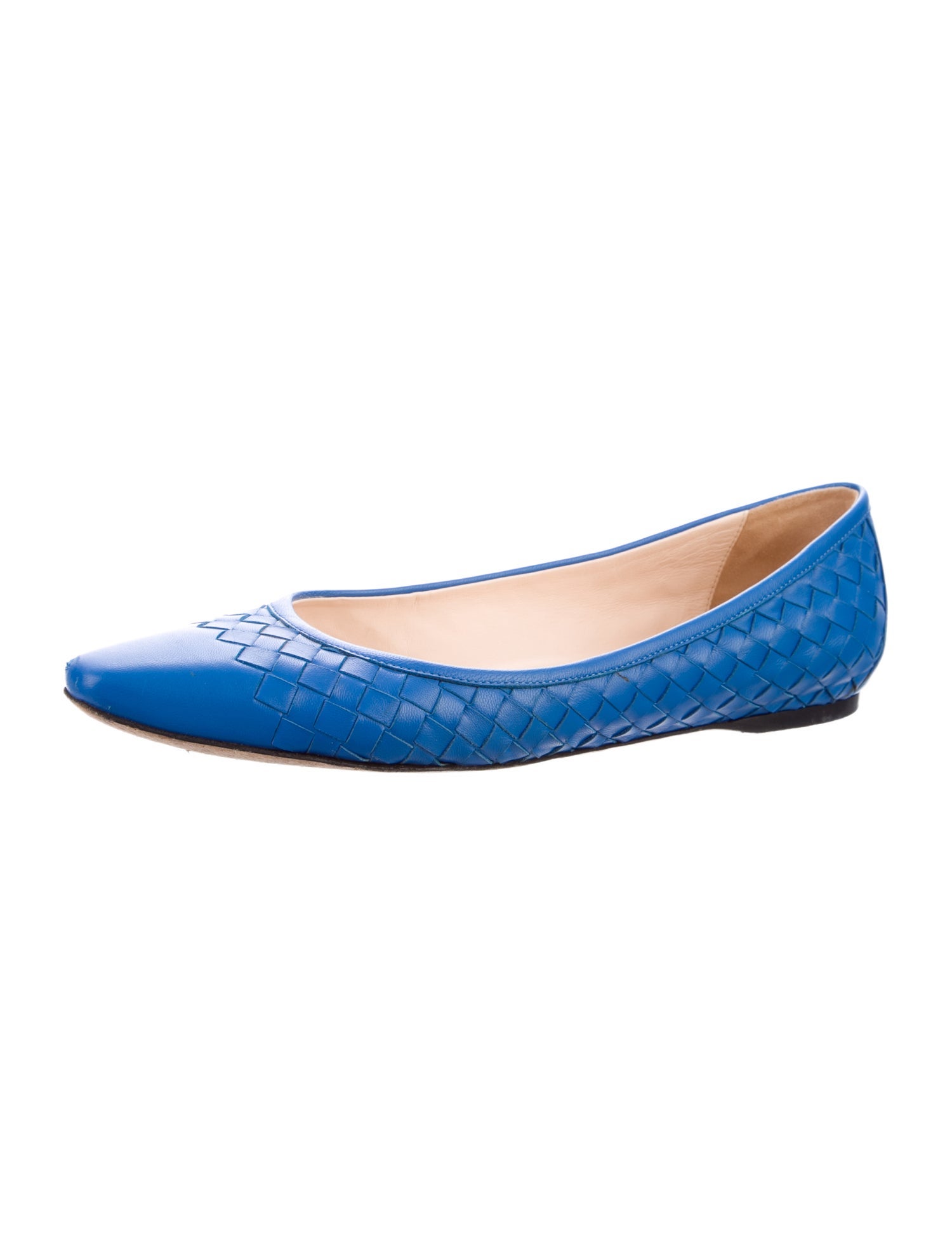 Bottega Veneta Intrecciato Weave Leather Ballet Flats