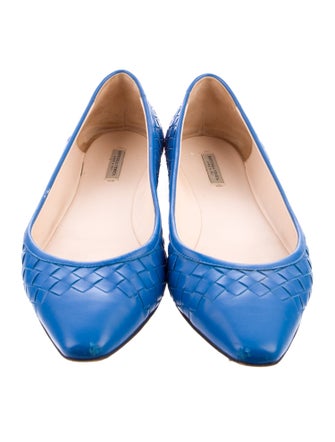 Bottega Veneta Intrecciato Weave Leather Ballet Flats