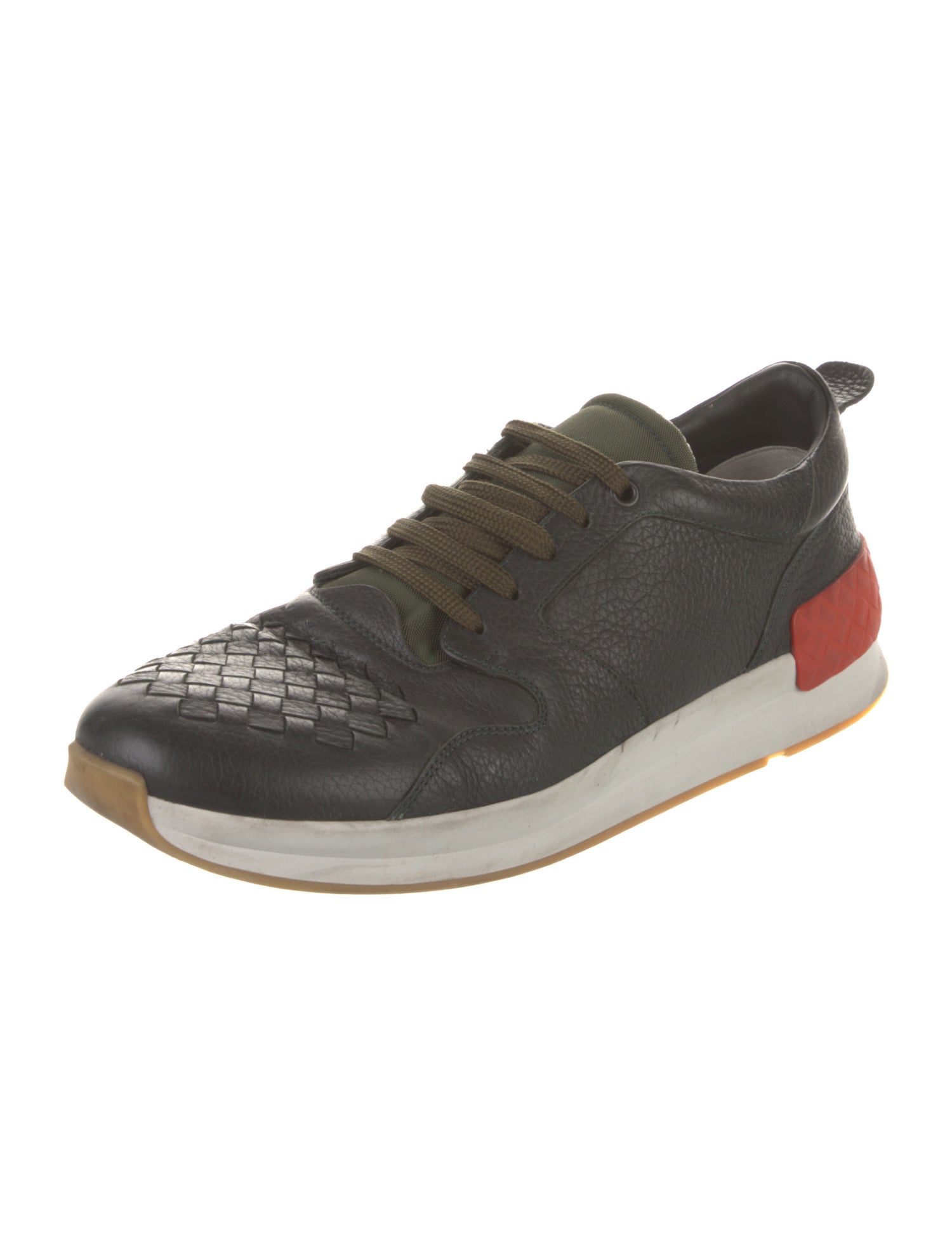 Bottega Veneta Intrecciato Weave Leather Sneakers