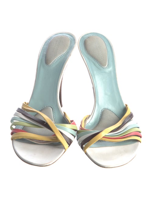 Bottega Veneta Leather Colorblock Pattern Slides