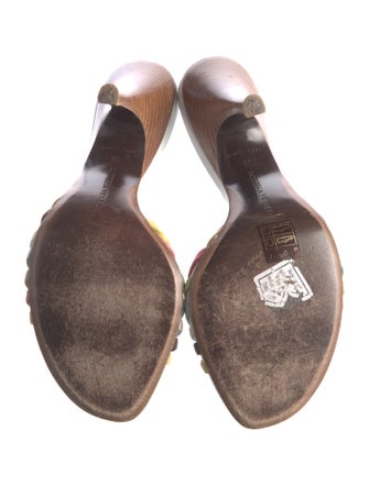 Bottega Veneta Leather Colorblock Pattern Slides