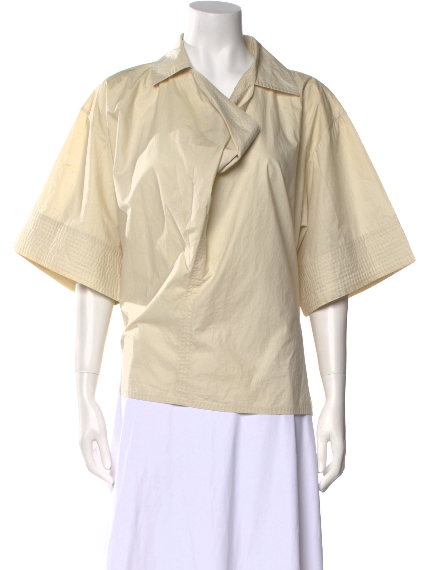 Bottega Veneta Cowl Neck Three-Quarter Sleeve Blouse