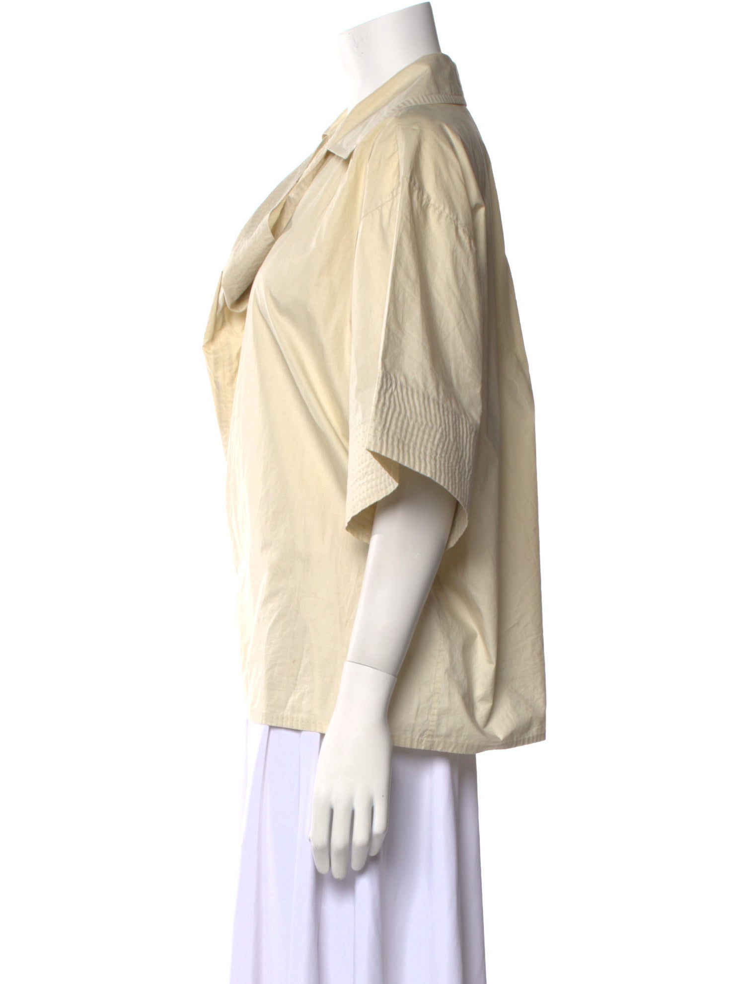 Bottega Veneta Cowl Neck Three-Quarter Sleeve Blouse