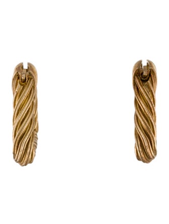 Bottega Veneta Twisted Triangle Hoop Earrings