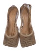 Bottega Veneta Mesh Leather Trim Embellishment Slingback Pumps
