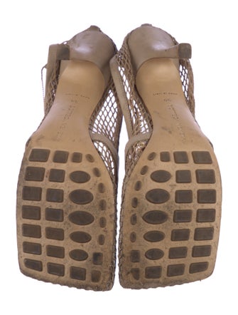 Bottega Veneta Mesh Leather Trim Embellishment Slingback Pumps