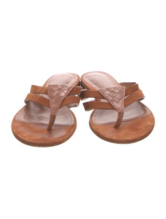 Bottega Veneta Intrecciato Weave Suede Slides