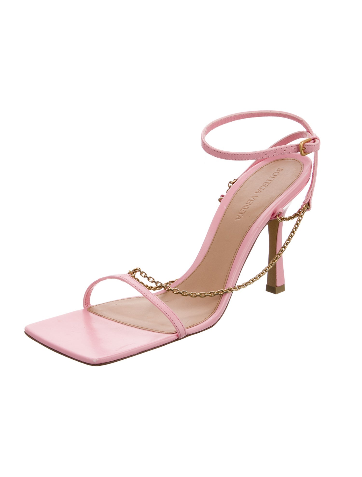 Bottega Veneta Leather Chain-Link Accents Sandals