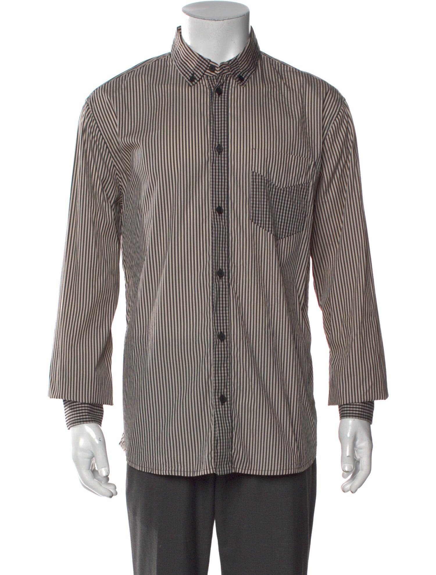 Bottega Veneta Striped Long Sleeve Dress Shirt