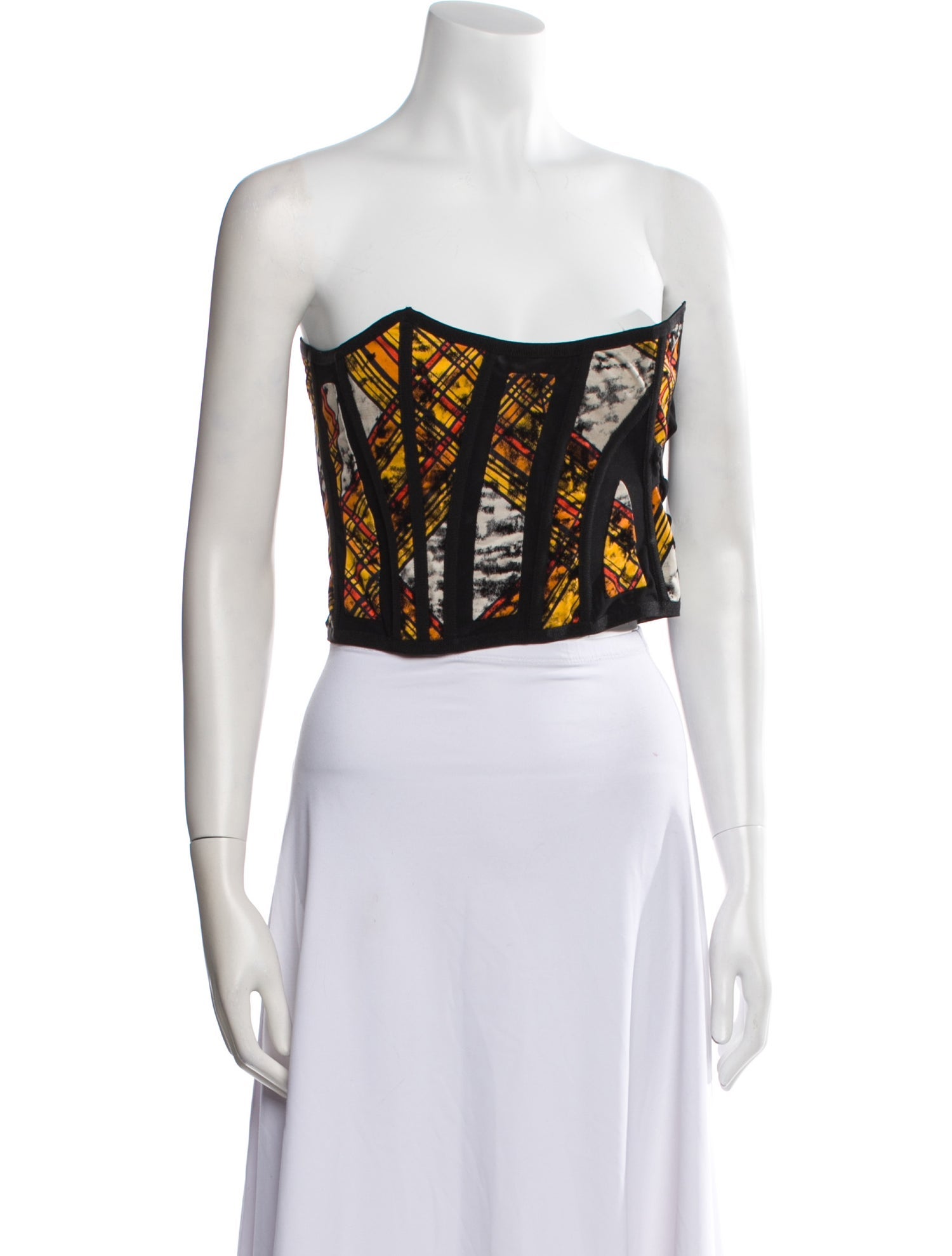 Bottega Veneta Printed Strapless Crop Top