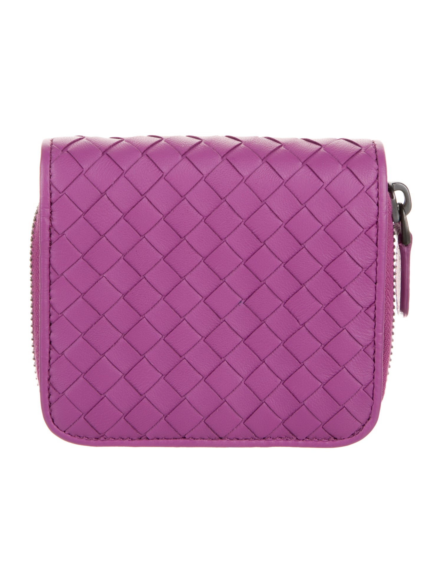 Bottega Veneta Intrecciato Weave Leather Compact Wallet
