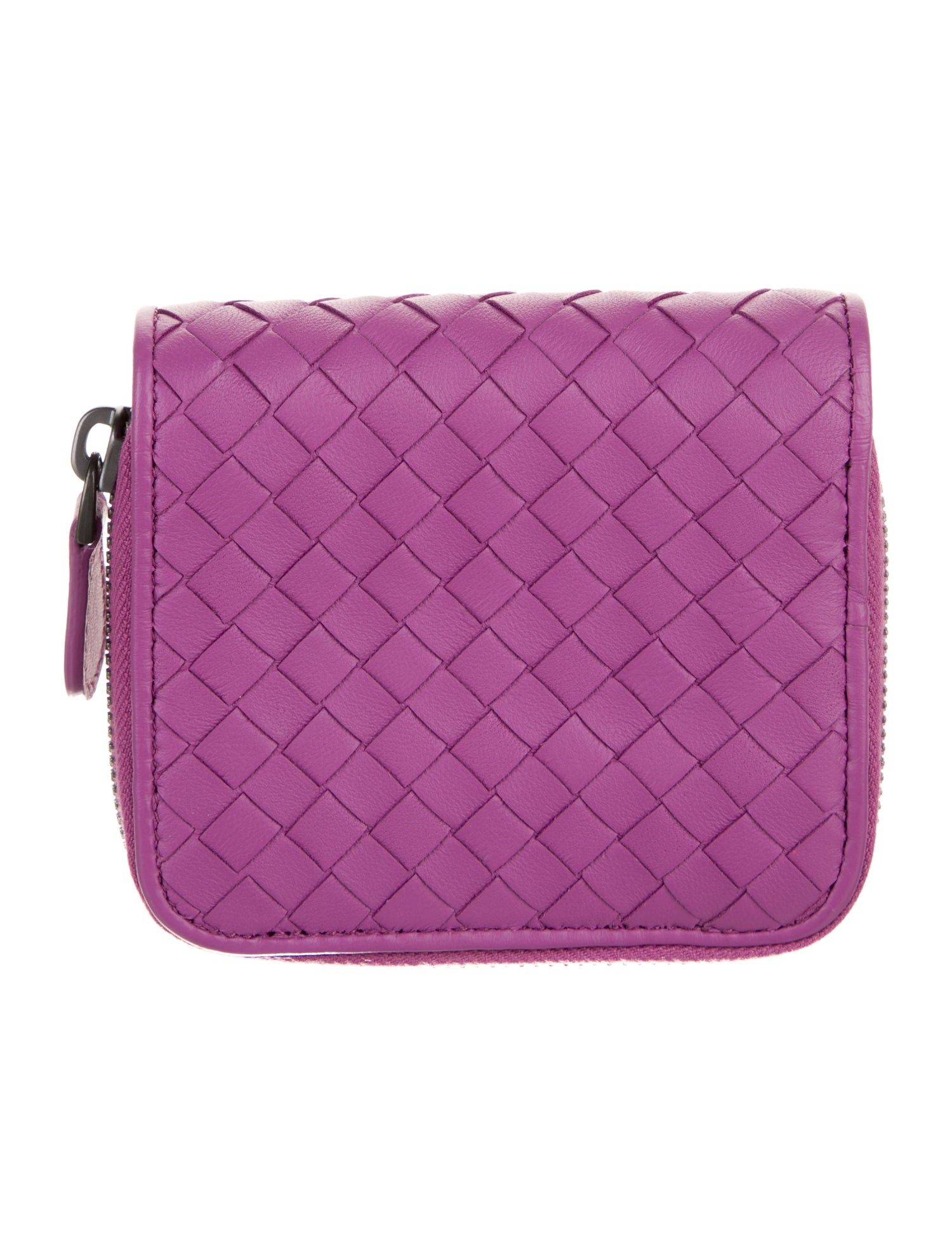 Bottega Veneta Intrecciato Weave Leather Compact Wallet