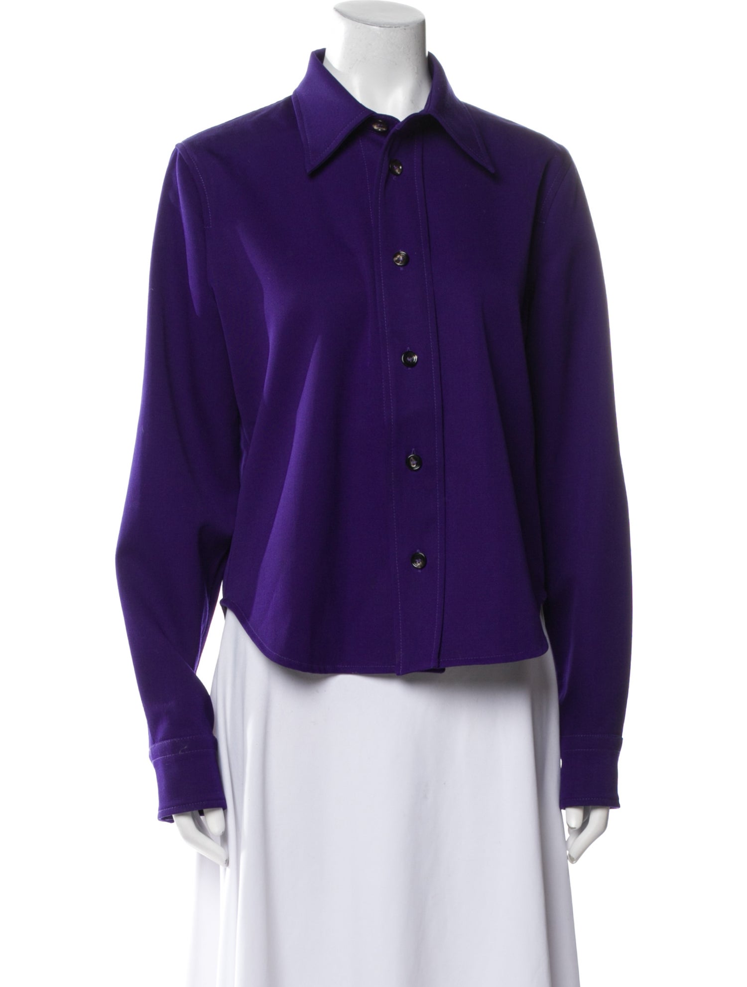 Bottega Veneta Grain De Poudre Wool Button-Up Top