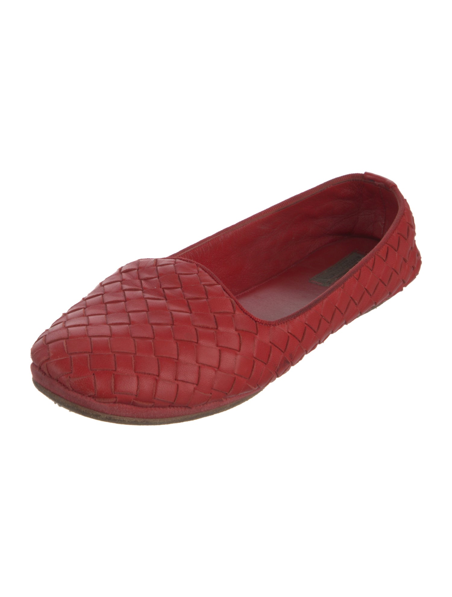 Bottega Veneta Intrecciato Weave Leather Flats