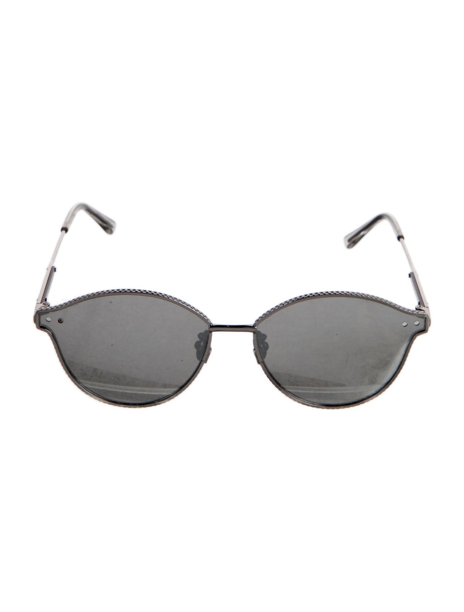 Bottega Veneta Round Mirrored Sunglasses