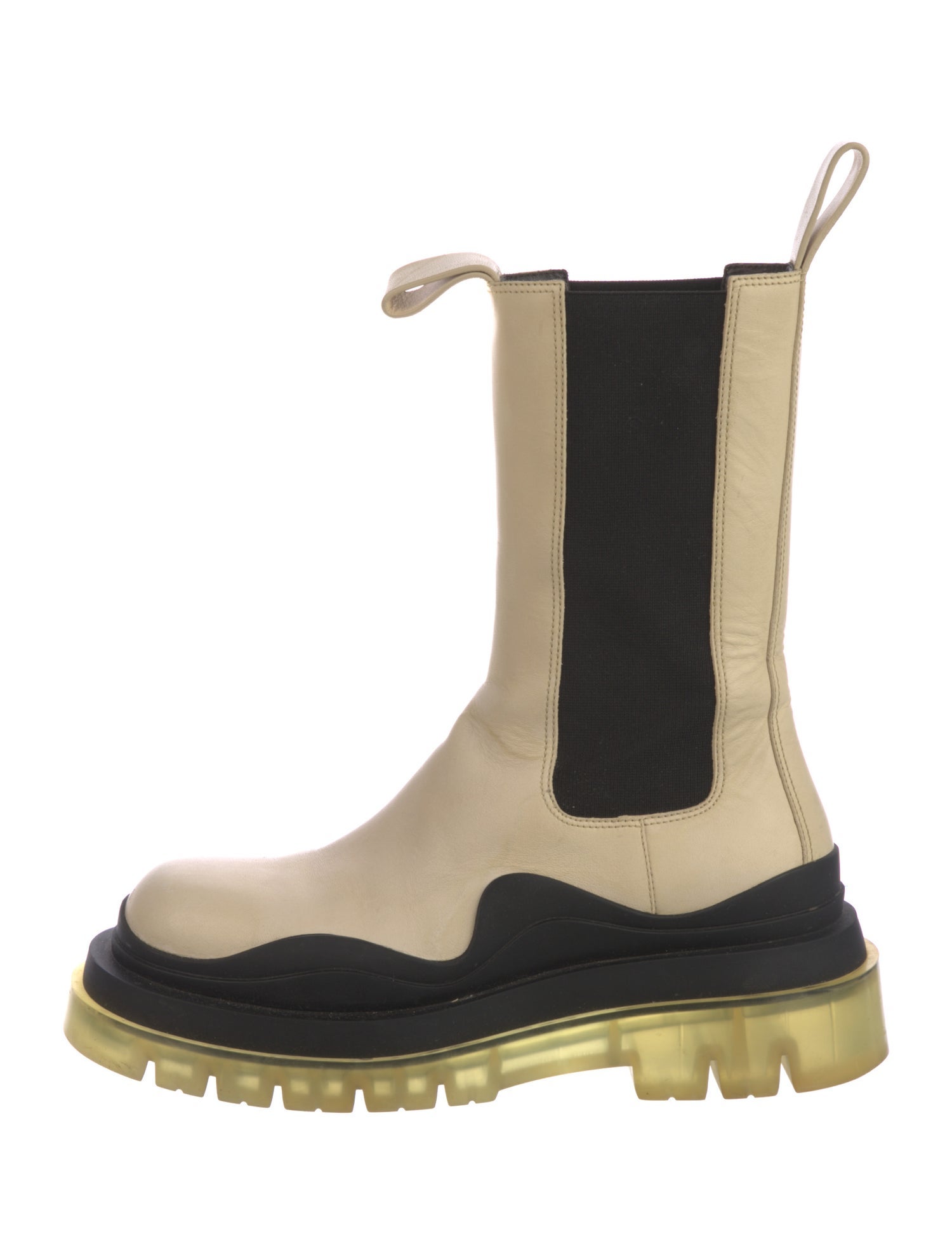 Bottega Veneta Leather Colorblock Pattern Chelsea Boots