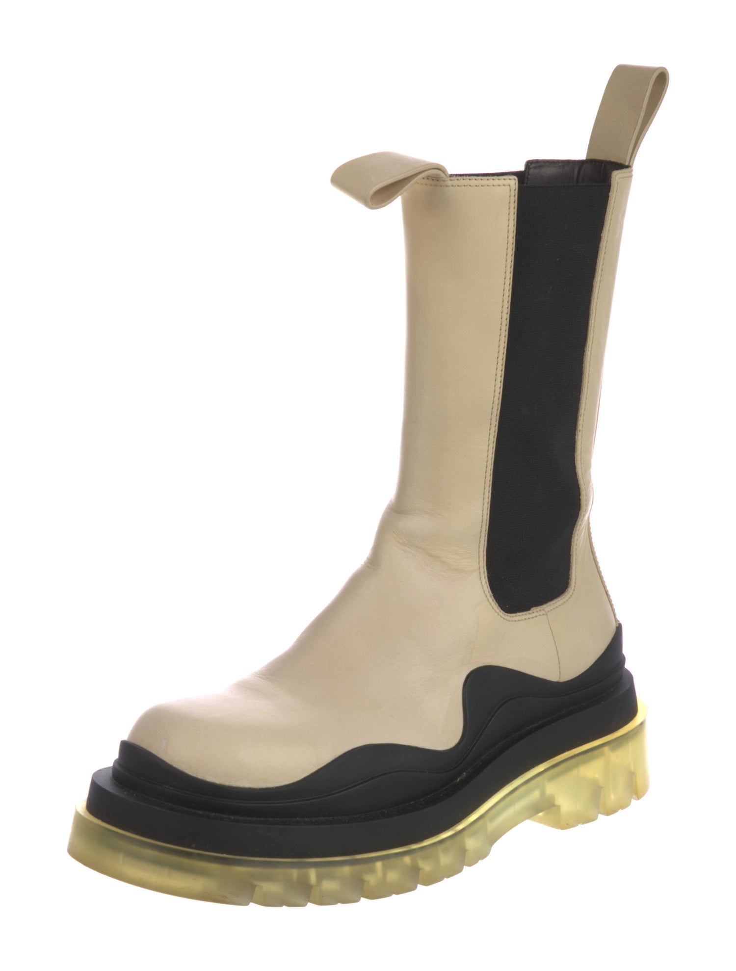 Bottega Veneta Leather Colorblock Pattern Chelsea Boots