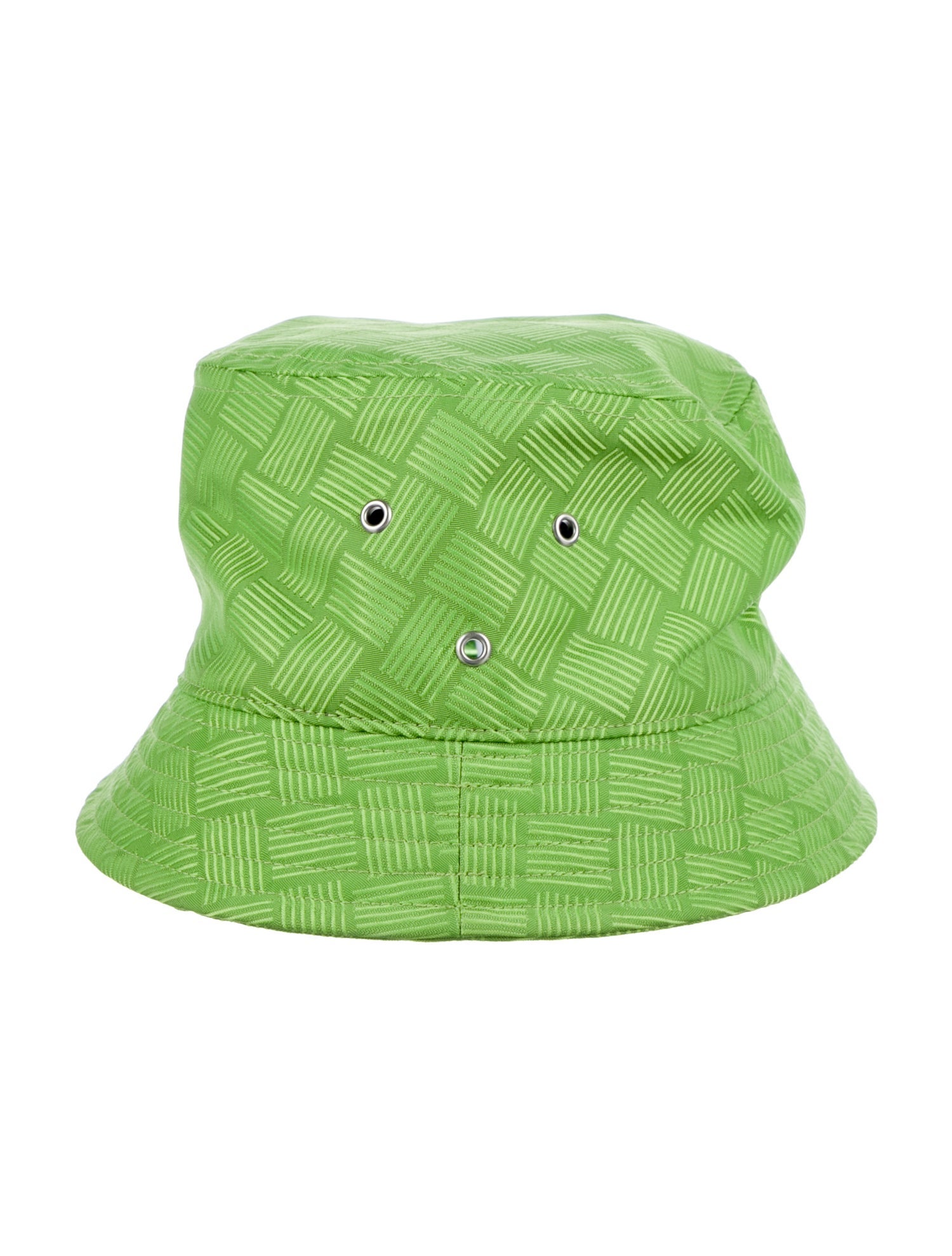 Bottega Veneta Green Pattern Printed Cotton Bucket Hat