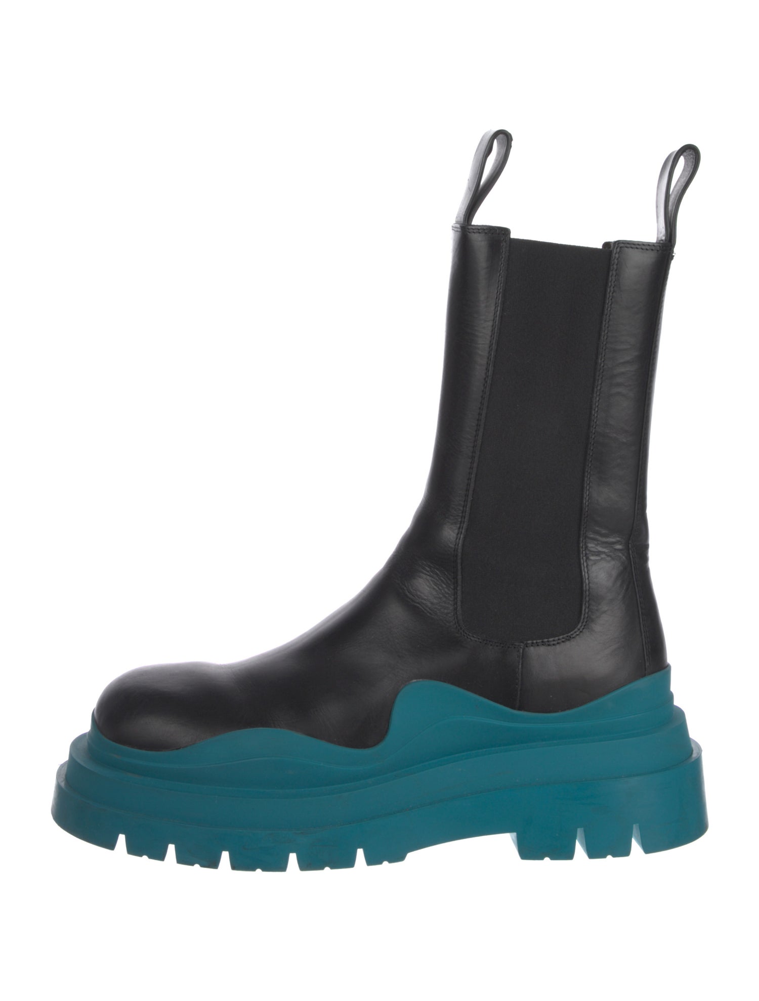 Bottega Veneta Leather Colorblock Pattern Chelsea Boots