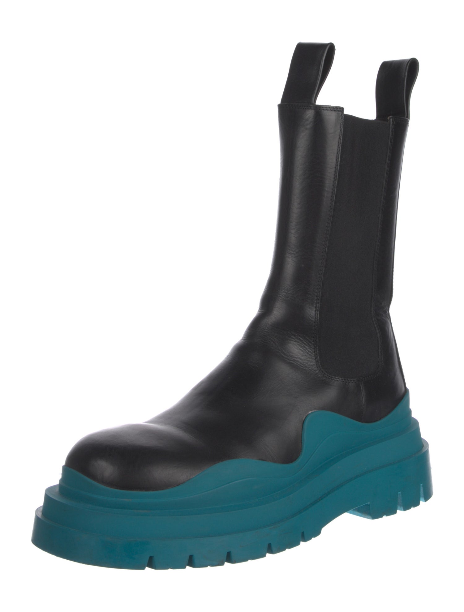 Bottega Veneta Leather Colorblock Pattern Chelsea Boots