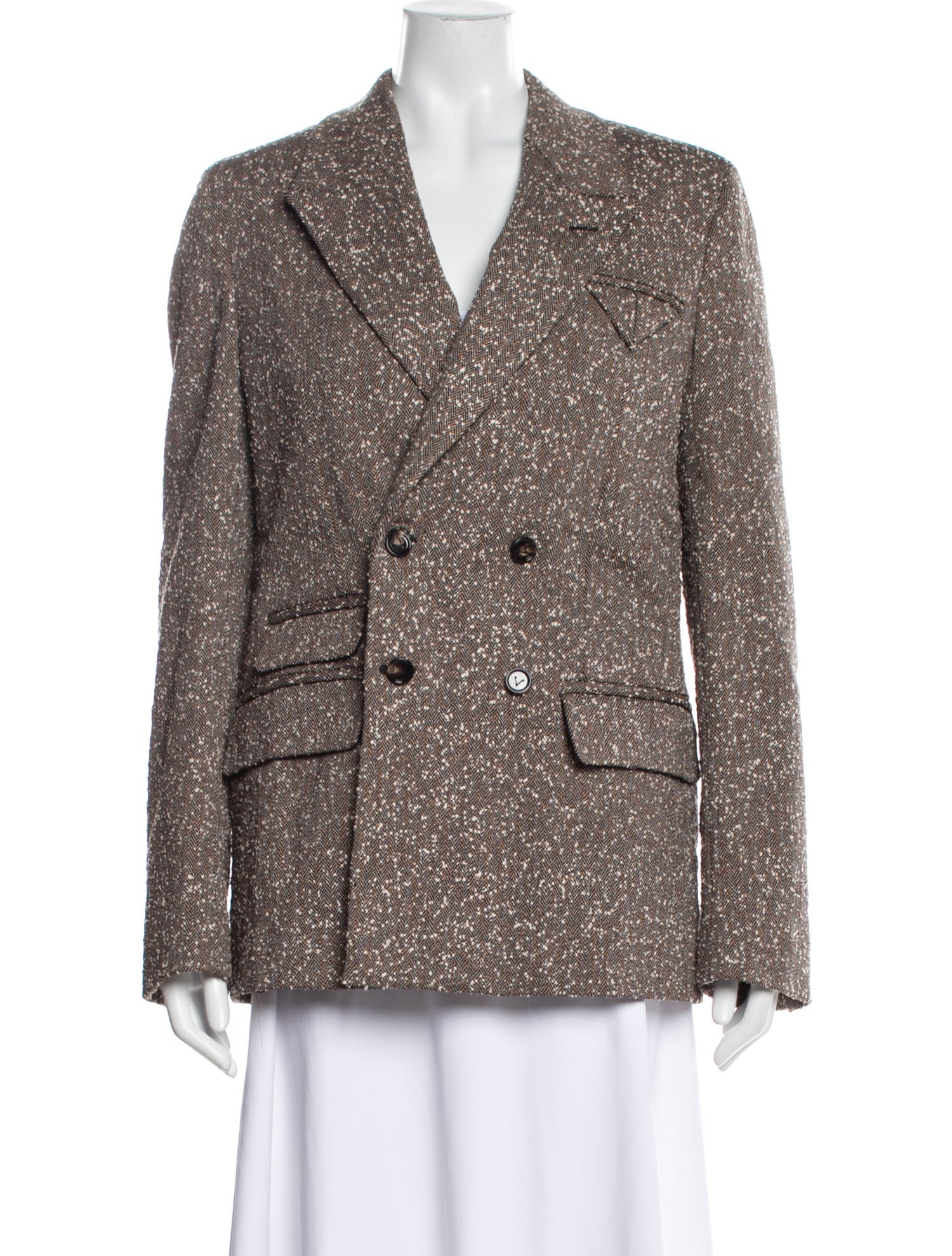 Bottega Veneta Boucle Tweed Pattern Blazer